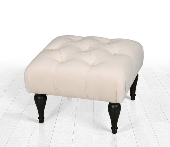 Atelier Del Sofa Puf de Terciopelo Floral - Crema Atelier Del Sofa Puf de Terciopelo Floral - Crema